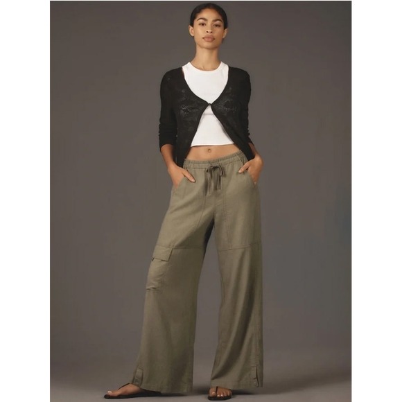 Pilcro Pants - Pilcro by Anthropologie Relaxed Linen Beach Cargo Pants